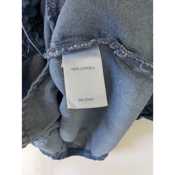 J. Jill Womens Denim Button Front Midi Shirt Dress Size Medium Chambray Pockets - Picture 5 of 8